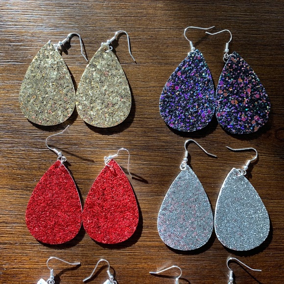 BOGO Sparkle Large Teardrop Earrings - Picture 2 of 4